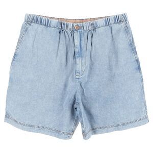 Gucci Logo Print Drawstring Shorts in Blue Cotton Denim